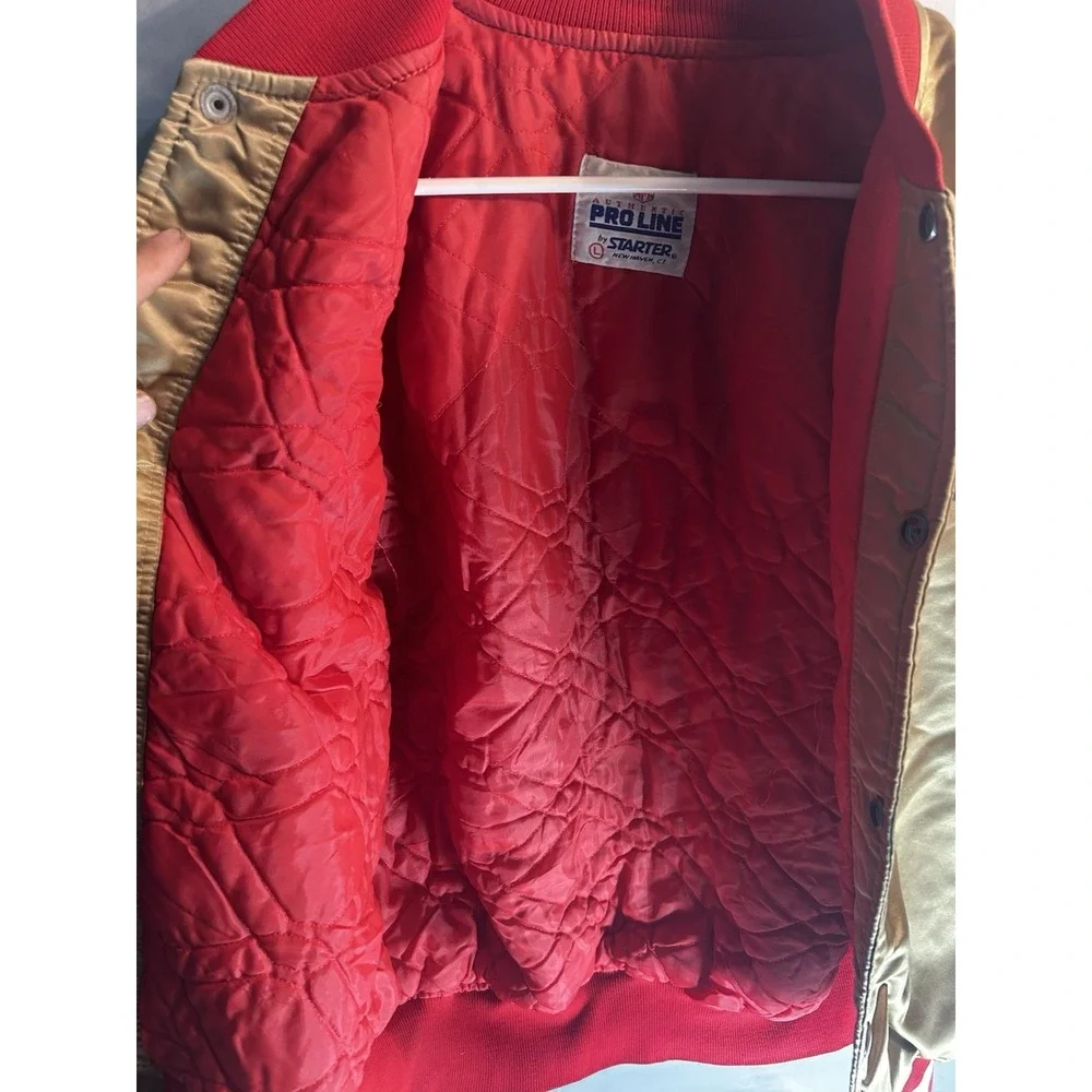 Vintage 90s Starter Satin San Francisco 49ers Gold Pro Line Jacket USA Mens L
